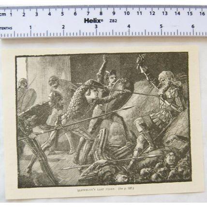 Vintage engraving: Llewelyn's Last Fight