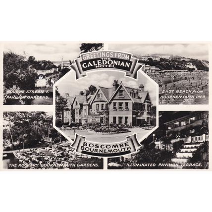 Caledonian Hotel Boscombe Dorset Real Photo Postcard