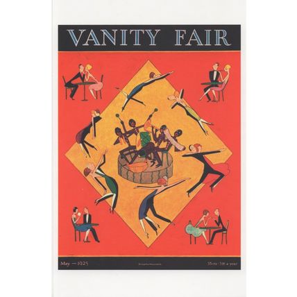 Black & White Minstrel Show Musician Theatre Art Deco Painting Postcard