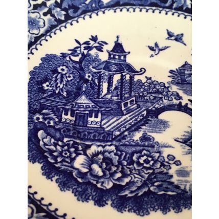 Vintage Swinnertons Olde Alton Ware Blue & White Pagoda Saucer