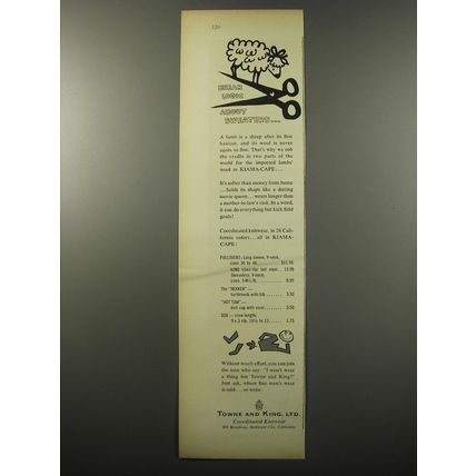 1955 Towne and King Kiama-Cape Sweaters Ad - Shear logic about sweaters