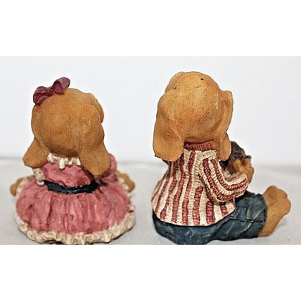 Vintage Pair of Hand Painted, Polyresin Dog Ornaments