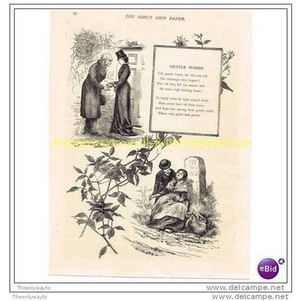 GENTLE WORDS, ILLUSTRATED POETRY, Book Illustration, c1897