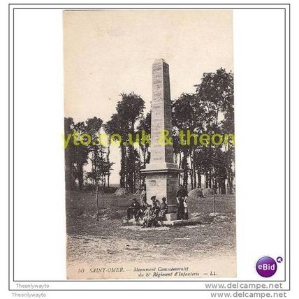 SAINT-OMER, MONUMENT COMMEMORATIF REGIMENT D'INFANTERIE, FRANCE, Postcard