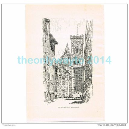 THE CAMPANILE, FLORENCE, ITALY, BOOK ILLUSTRATION/PRINT, 1904