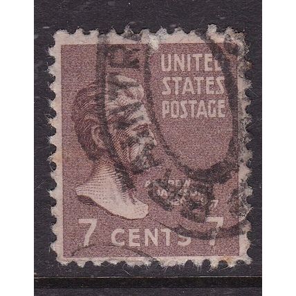 United States Postmark Brantree MA Parcel cancel Jackson 7c VGC