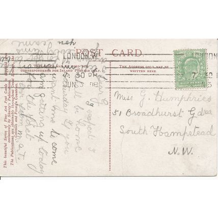 PC20834 Lynmouth Harbour. King. 1908