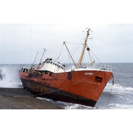 SQ2038 - UK Fishing Trawler - Bahama run ashore - photograph 6x4