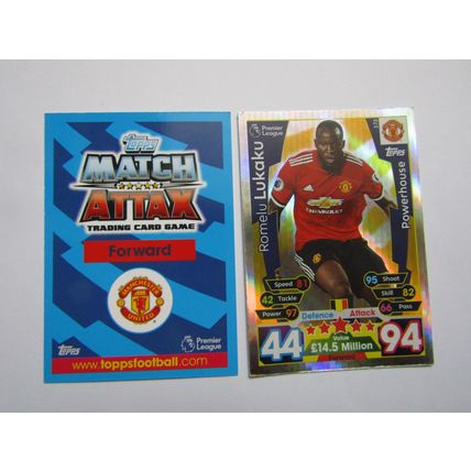372. Romelu Lukaku FOIL Manchester United Match Attax 2017/18 Football Card EF1