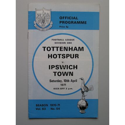 TOTTENHAM HOTSPUR v IPSWICH TOWN Div1 10/04/1971