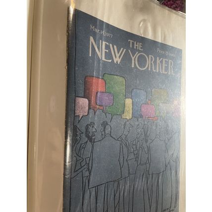 VTG The New Yorker Magazine Cover Only - March 14, 1977 Art By Saxon