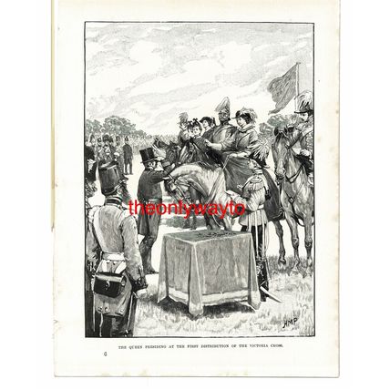 Queen Victoria Distributing The Victoria Cross, Book Illustration (Print), c1895