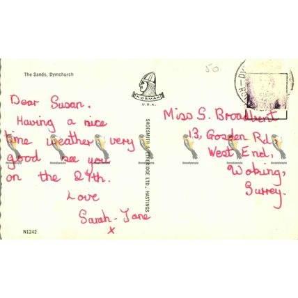 Sands, Dymchurch, Kent, N1242 S & E USA, Norman, Postcard