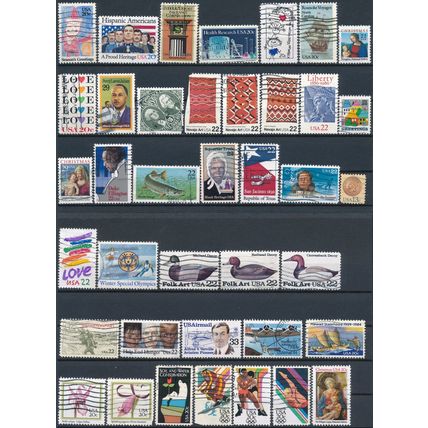 1000 Stamp Selection - USA - Used Hinged