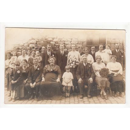 Large Group of People Postcard Publisher Hunters Buxton