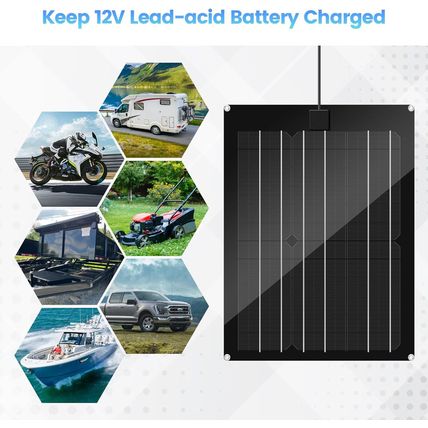 Solar Battery Charger Maintainer, Zuomeng 15W Solar Panel Kit for Dump Trailer B