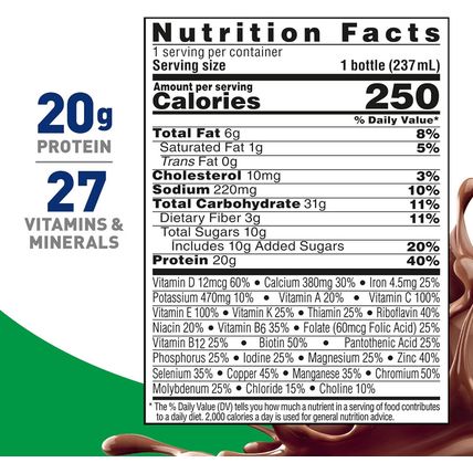 BOOST High Protein with Fiber Ready to Drink Complete Nutritional Drink, Rich Ch
