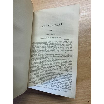 1863 SIR WALTER SCOTT "REDGAUNTLET/BETROTHED/HIGHLAND WIDOW" HB BOOK (P4)