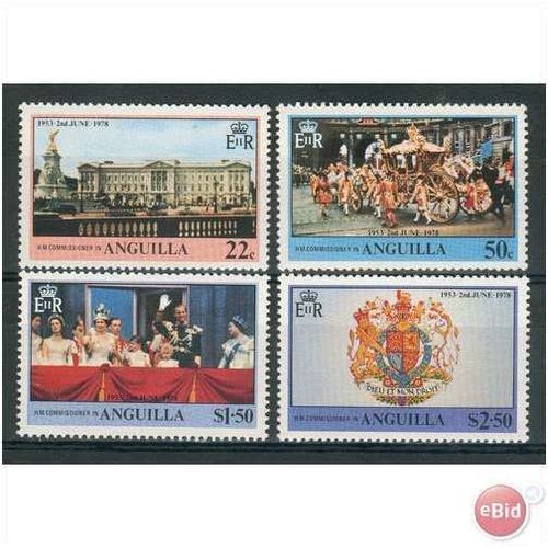 Anguilla stamps 1978 - SG 320-323 25th Anniv Coronation of QE11