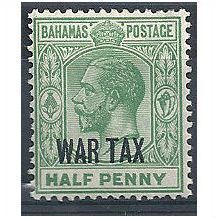 Bahamas 1918.SG96 1/2d Green WAR TAX Mounted Mint.