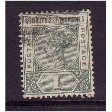 MALAYSIA STRAITS SETTLEMENTS 1892 SG 95 1c GREEN FINE USED