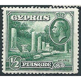 Cyprus 1934 SG134 1/2 Piastre Green Mounted Mint ... .