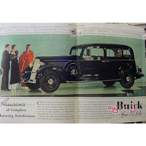 BUICK 1934 assurance complete motoring satisfaction car vintage ad