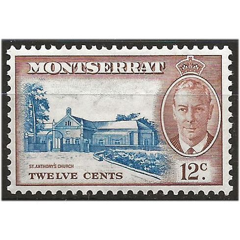 Montserrat 1951 SG130 12c Blue & Chocolate Mounted Mint .. ..