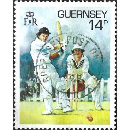 GUERNSEY, SPORT, Cricket, blue 1990, 14p