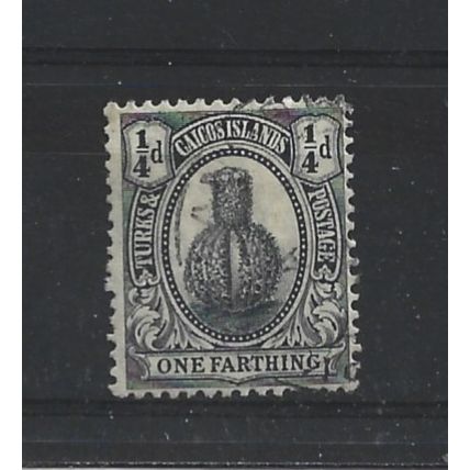 Turks&Caicos.SG162 1/4d Turk's-head Cactus (Black).Fine Used.Aug24b