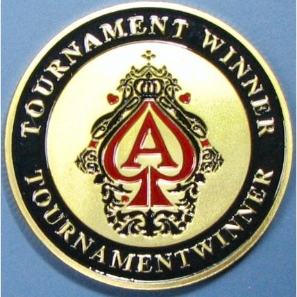Tournament Winner. Challenge Coin, Casino Card Guard. 1.50". 83b.