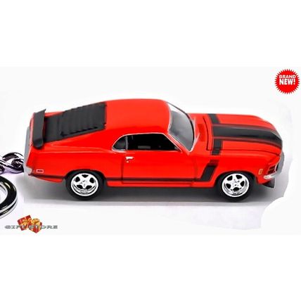 RARE KEYCHAIN 1970 ORANGE FORD MUSTANG BOSS 302 CUSTOM Ltd❤️GREAT GIFT❤️