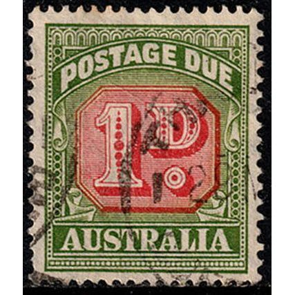 Australia 1946 Postage Due 1D Used Stamp CofA wmk 14.25perf.