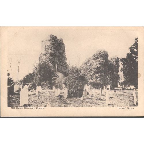 Antique GB PC - Old Ruins, Stanmore Church, London 1906