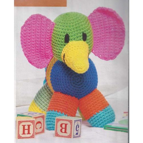 Beautiful Crochet Toy PATTERN Patchwork Elephant