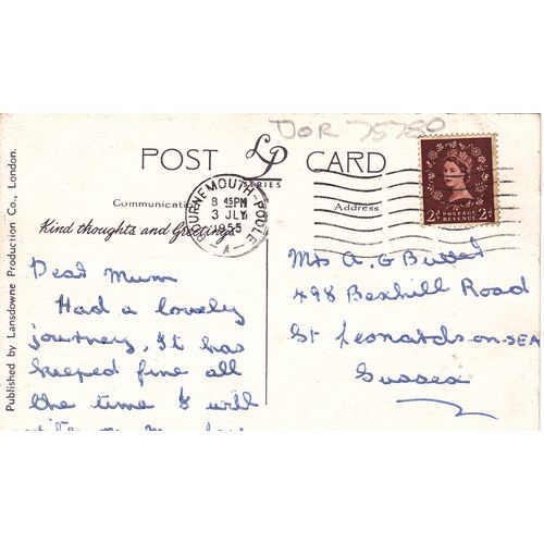 West Beach Bournemouth Dorset Postcard (DOR75780)
