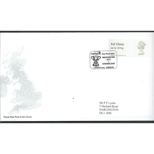 2014 1ST CLASS 'POST & GO' (HARPENDON) (MA13)ON CUP FINAL PMK COVER (EBID4011)