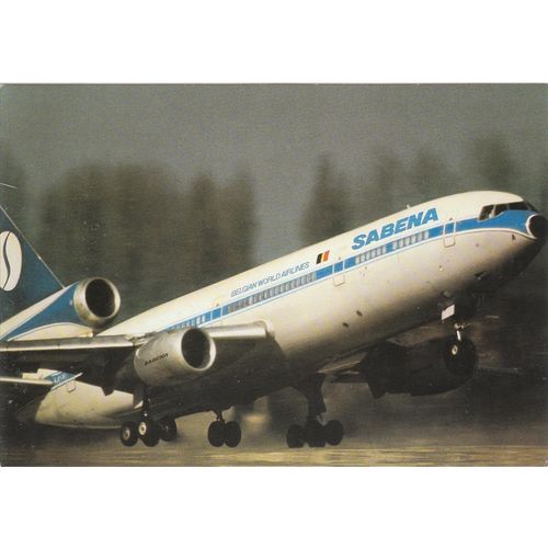 Sabena Belgian World Airlines Douglas DC10 Civil Aviation Postcard (A19873)