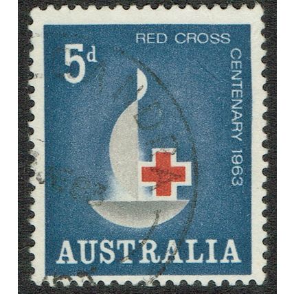 Australia 1963 Red Cross Centenary 5d Red Grey Brown and Blue SG351 FU