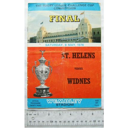 1976 programme St. Helens v. Widnes, Challenge Cup Final at Wembley Stadium