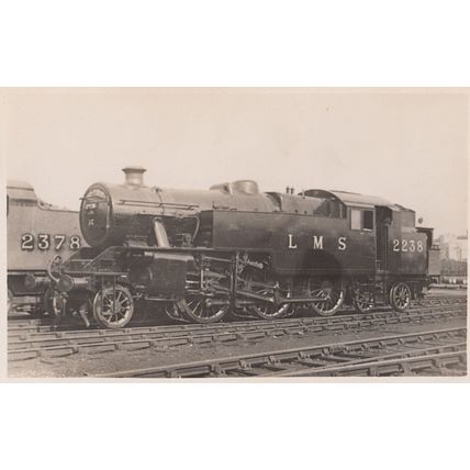 LMS Class 2-6-4T Number 2238 WW2 Train Antique 1940s Real Photo