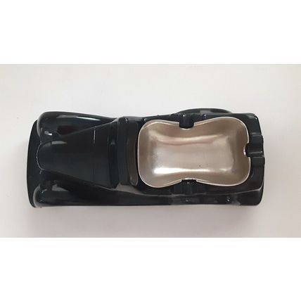 Classic Old Time Car Ashtray Black Plastic Vintage in Factory Box NOS READ