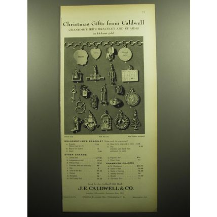 1958 J.E. Caldwell Jewelry Ad - Christmas Gifts from Caldwell