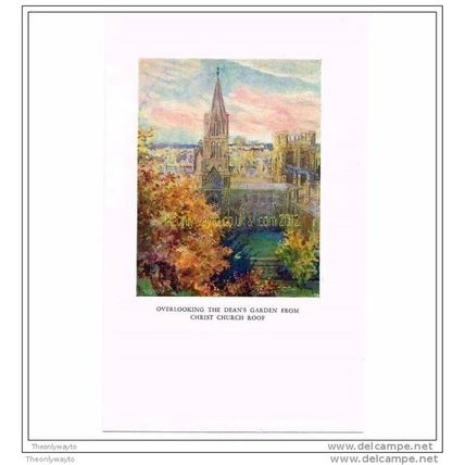 OVERLOOKING DEANS GARDEN FROM CHRIST CHURCH ROOF, BOOK ILLUSTRATION 1949