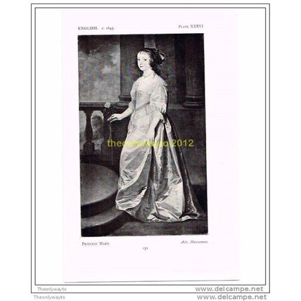 PRINCESS MARY, ADR HANNEMAN, ENGLISH, c1645, BOOK ILLUSTRATION, 1929