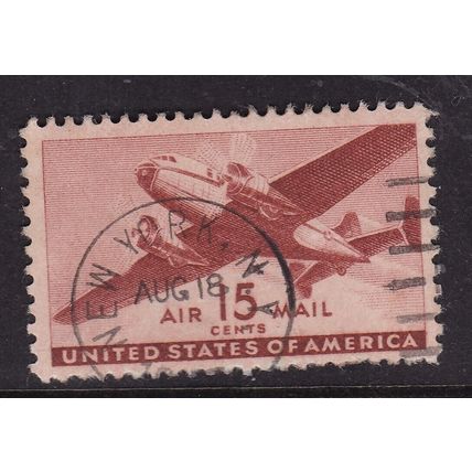 United States Postmark New York 1941 Air Mail 15c VGC