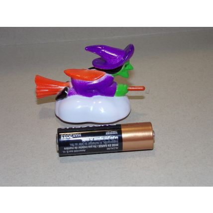 Hard Plastic Flying Witch on Broom Halloween "Pullback Racer"