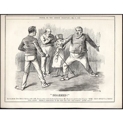 DISARMED! 1896 Sir John Tenniel - Joseph Swain PUNCH CARTOON PAGE
