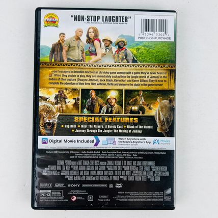 Jumanji Welcome To The Jungle 2 Disc DVD Dwayne Johnson Jack Black Kevin Hart