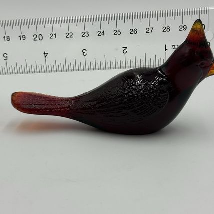 Vintage Fenton Ruby Red Art Glass Cardinal Bird Figurine Paperweight 1990’s